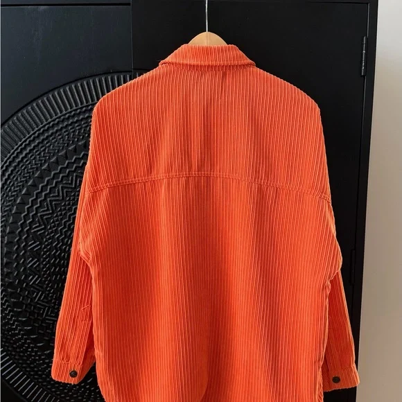 Only Bright Orange Ribbed Shirt - Picture 3 of 3